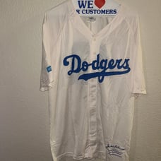 LA DODGERS Jackie Robinson #42 Button JERSEY MLB SGA SHIRT ADULT M LOS ANGELES