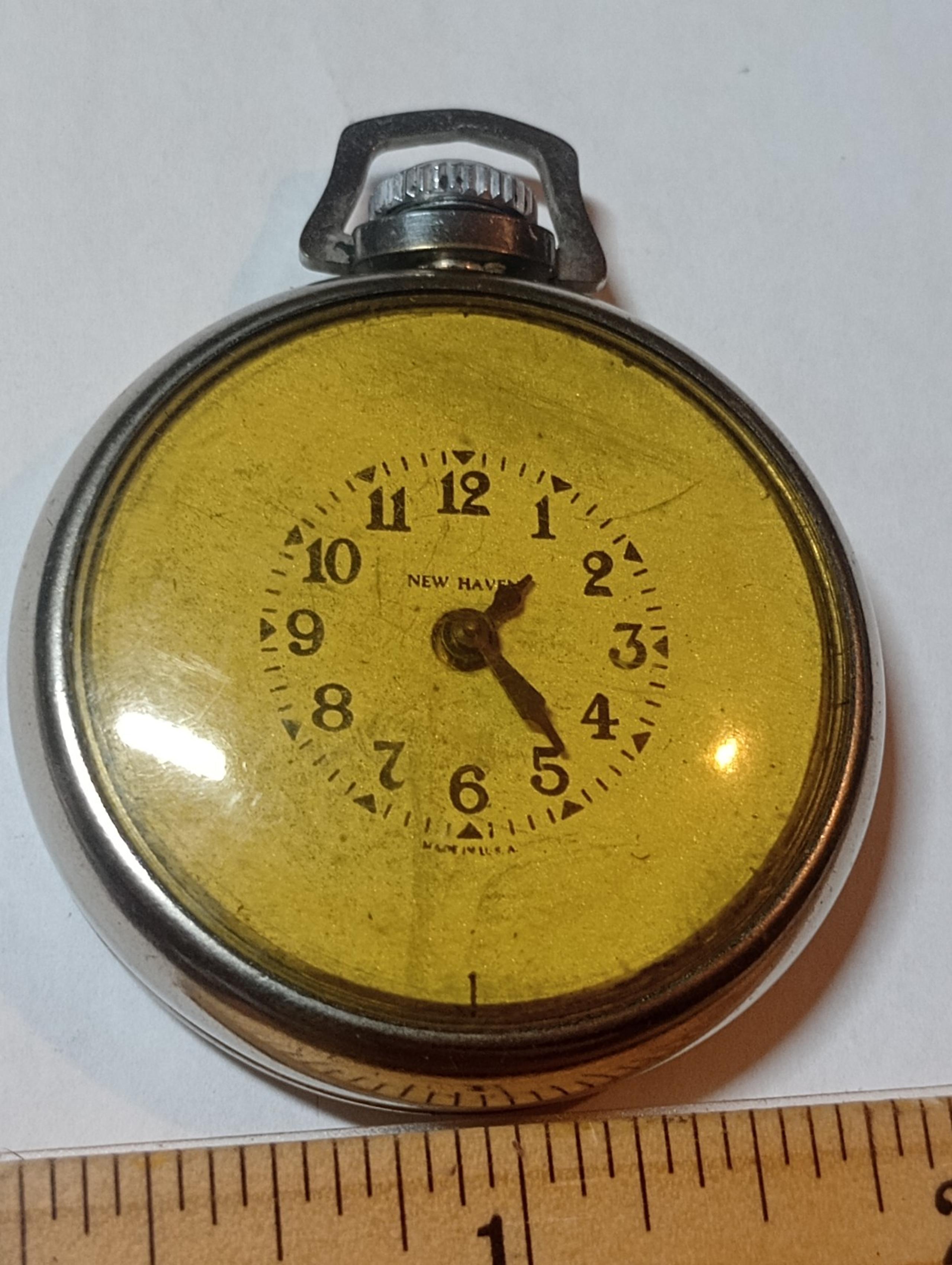 Vintage rare New Haven mechanical/manual 1940 / 1950s pocket watch