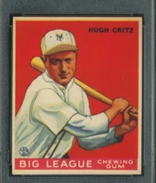 Hugh Critz New York Giants card