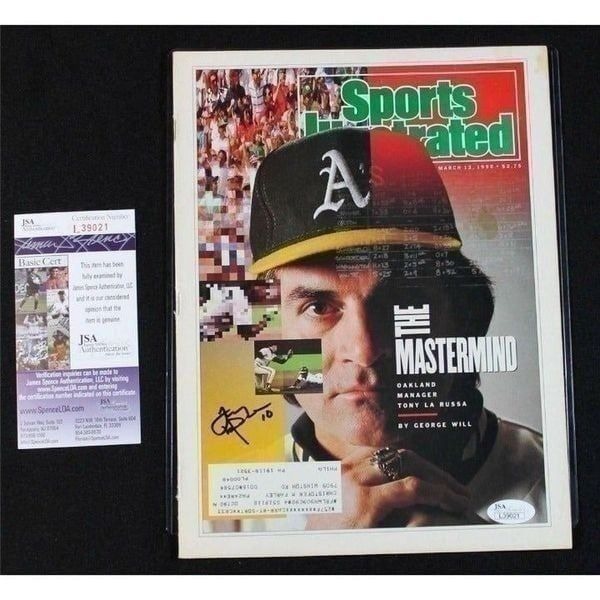 Tony La Russa Signed Sports Illustrated Magazine March 12, 1990 JSA COA