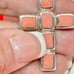 Vintage Navajo Sterling Silver Cross Necklace With Pink Conk Shell Inlay