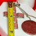 Vintage Navajo Sterling Silver Cross Necklace With Pink Conk Shell Inlay
