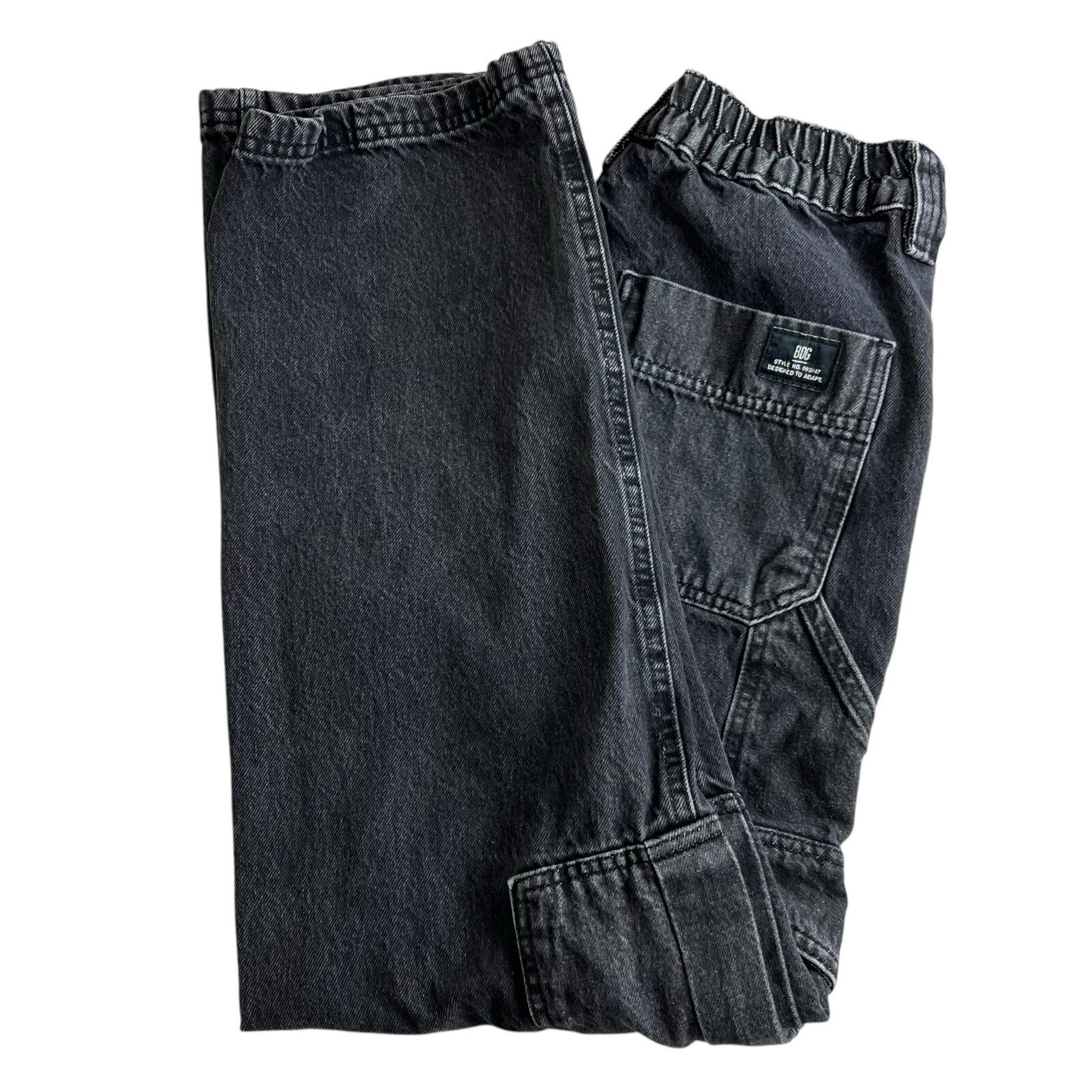 BDG Urban Outfitters Womens 28 Black High Rise Wide Leg Baggy Skate Cargo Jeans