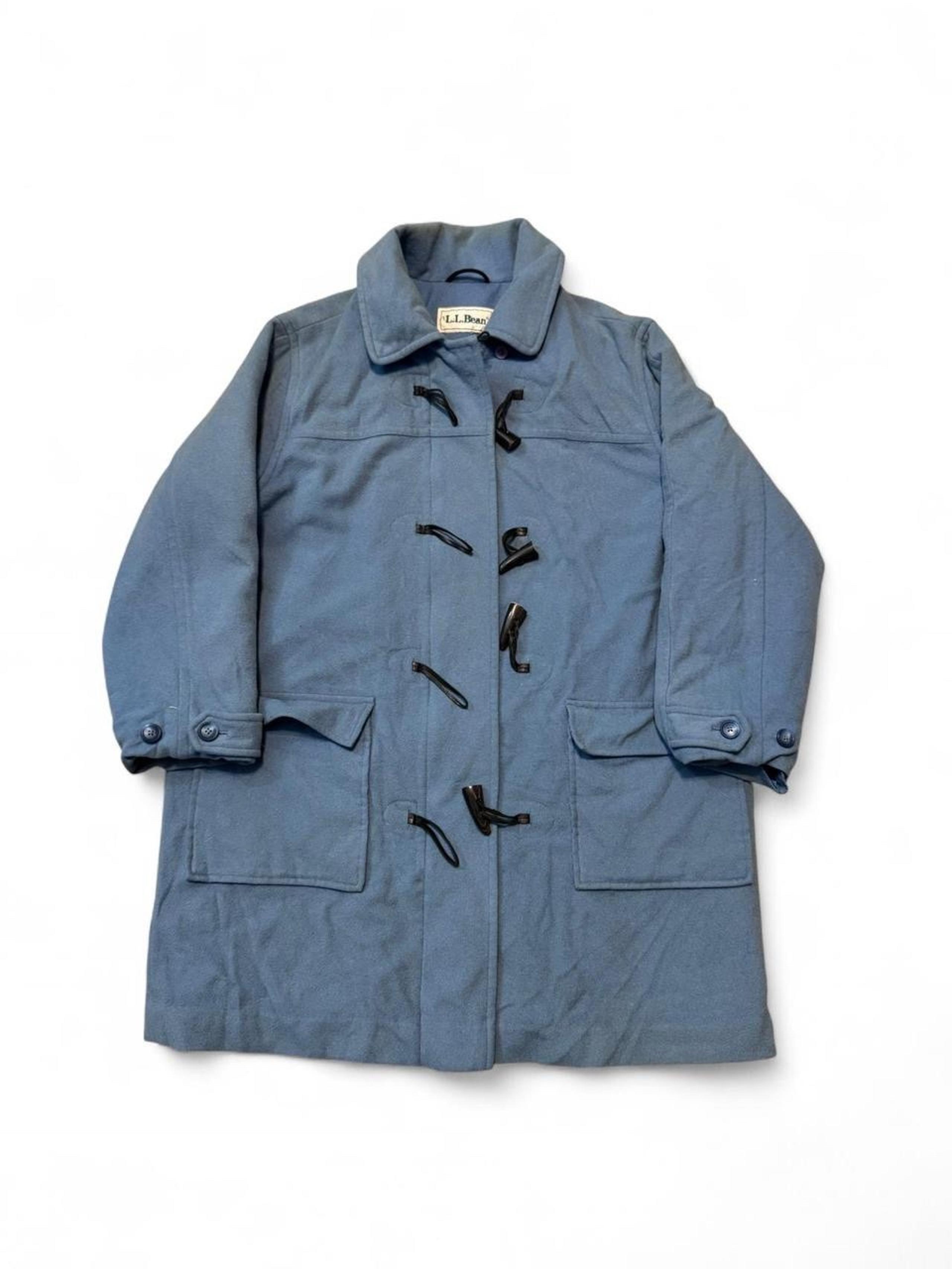 VTG 90s L.L bean thinsulate quilt lined wool trench coat blue size M/L women’s