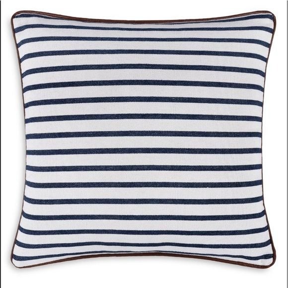 Surya Charlize Thin Stripe Decorative Pillow, 22 x 22 . Color: Navy