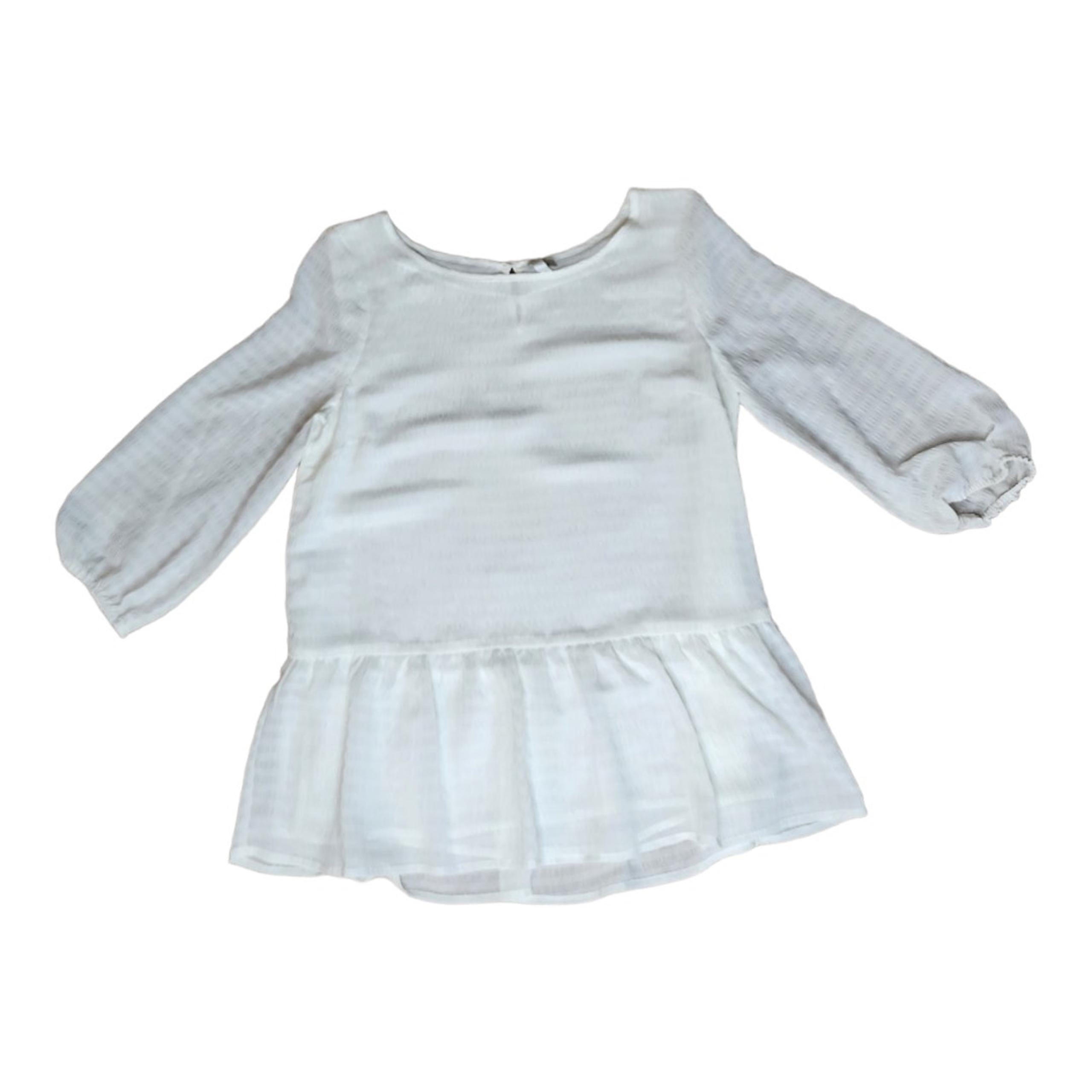LC Lauren Conrad Women's 3/4 Sleeve Sheer White Blouse M