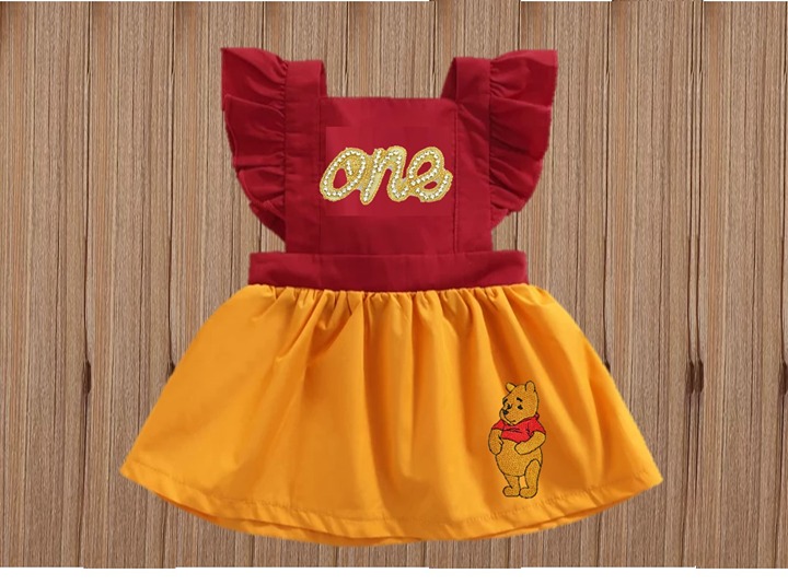 18-24 months Winnie the Pooh First Birthday Dress Outfit Clothes Smash Cake