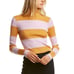 NWT 525 AMERICA Rib Turtleneck Stripe In Gold Dust Multi X Large