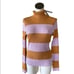 NWT 525 AMERICA Rib Turtleneck Stripe In Gold Dust Multi X Large