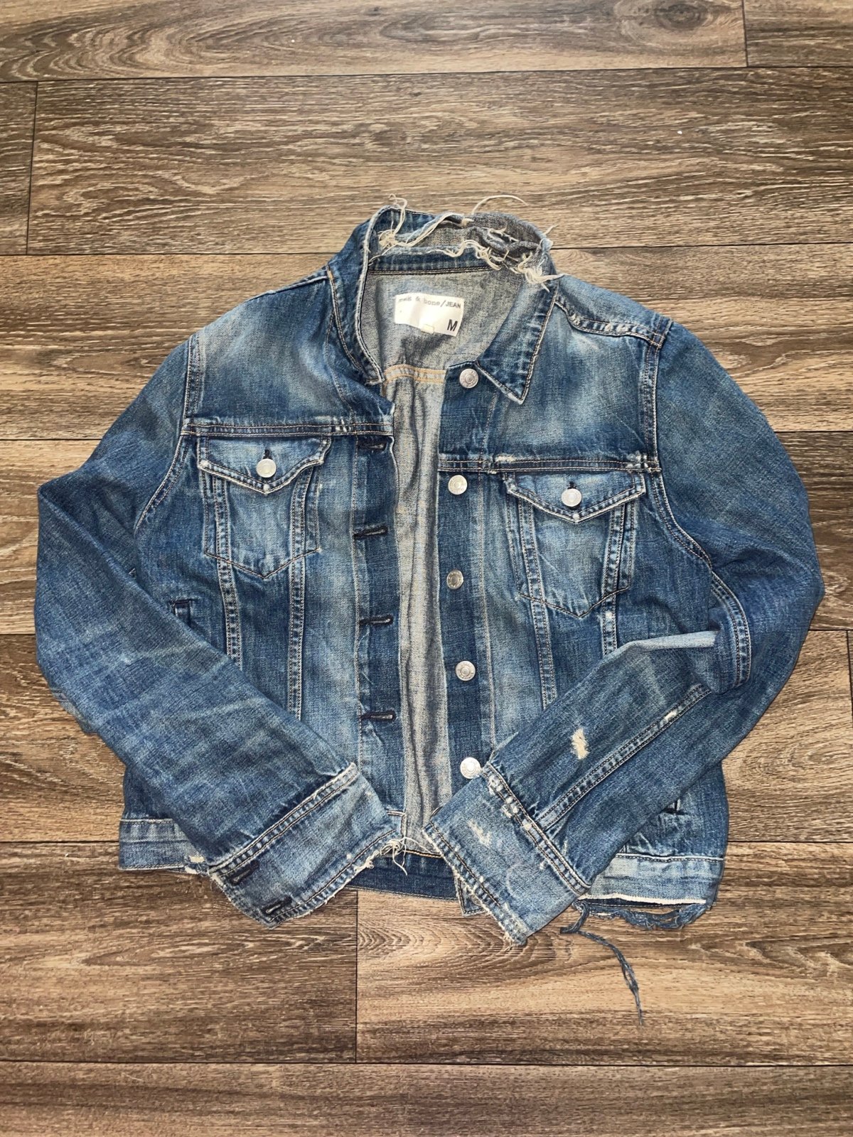 Rag & Bone Distressed Jean Jacket Size Medium