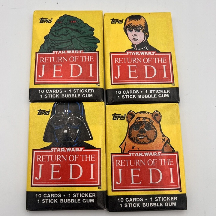 1983 Star Wars Return Of The Jedi Topps Wax Packs Set Of 4 Series 1 Unopened