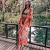 Bohemian Pink Floral Kimono Duster Beach Coverup Robe