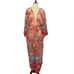 Bohemian Pink Floral Kimono Duster Beach Coverup Robe