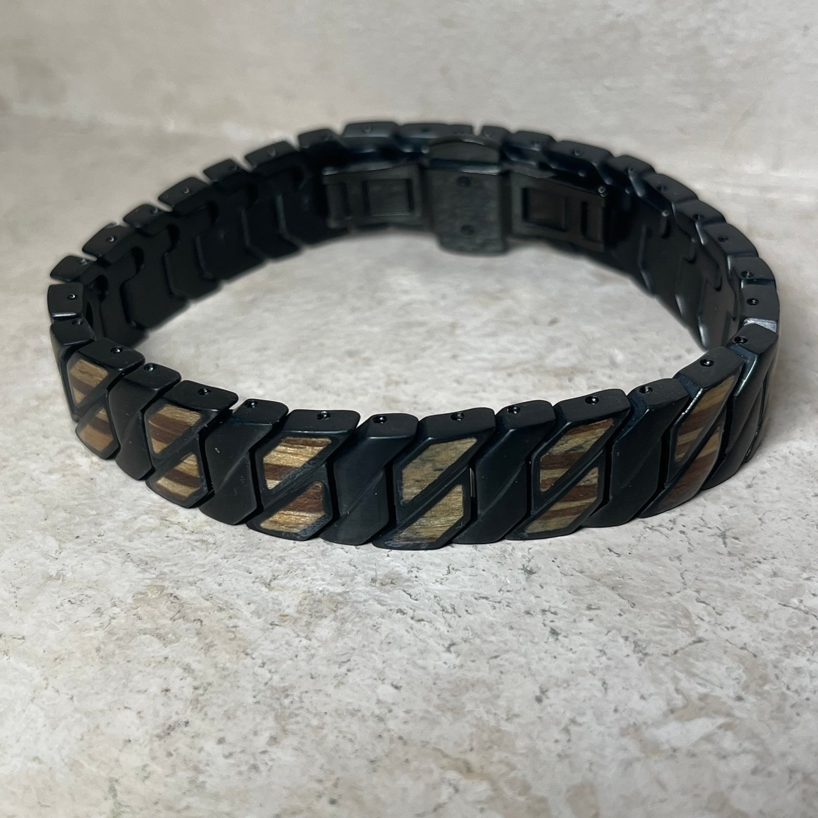 Holzkern Men’s Wood And Stainless Steel Bracelet