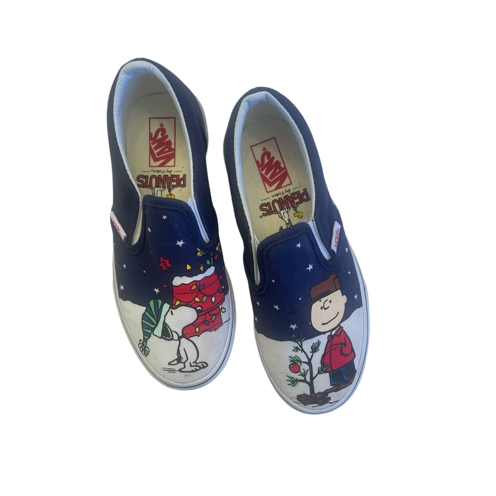 Vans X Peanuts Classic Charlie Brown Snoopy Holiday Tree Slip On Youth 1.0