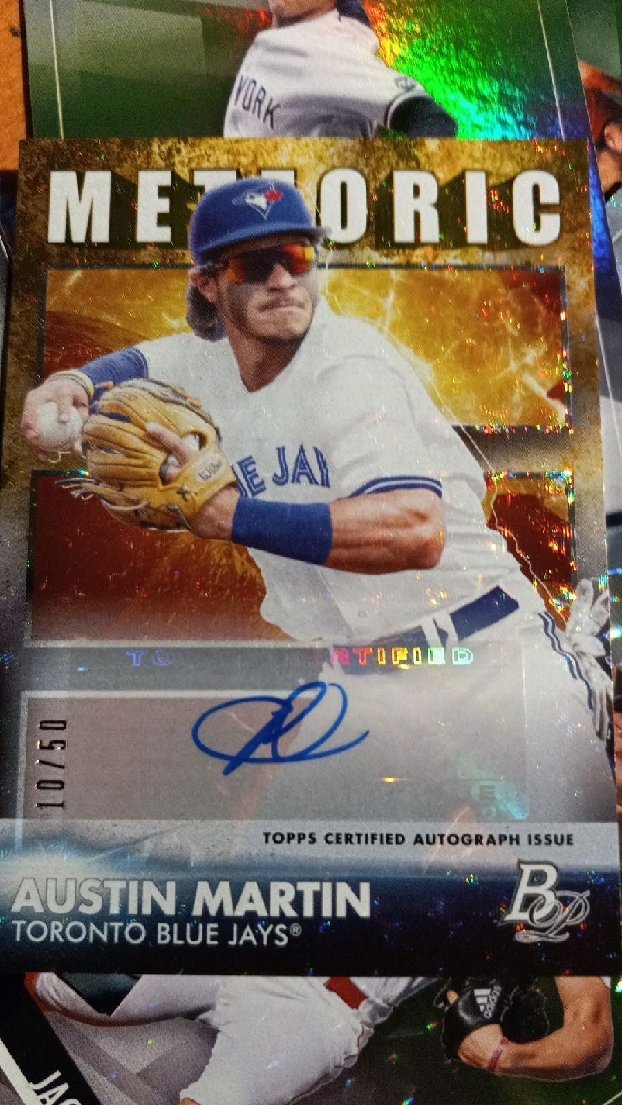 Bowman platum 2022 Austin Martin meteoric autograph #10/50 100%guaranteed make o