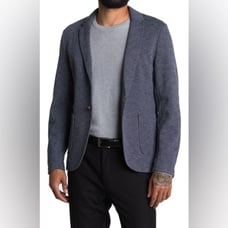 Marine Layer Men's Heathered Terry Blazer Navy Heather size 40 NEW NWT