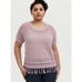 NWT TORRID Mauve Pink Fringe Pullover Knit Top Cotton Size 2X 18-20 MSRP 55.50