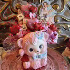 Vintage Reubens Teddy Bear Valentines Day Assemblage