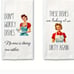 Funny retro dishtowel set