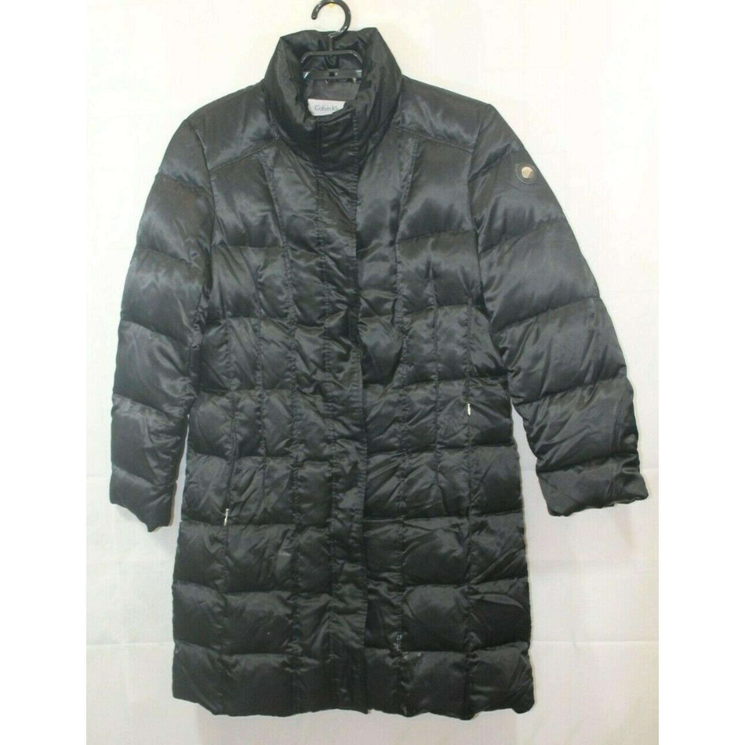 Womens Calvin Klein Black Puffer Coat Jacket Lined Size M