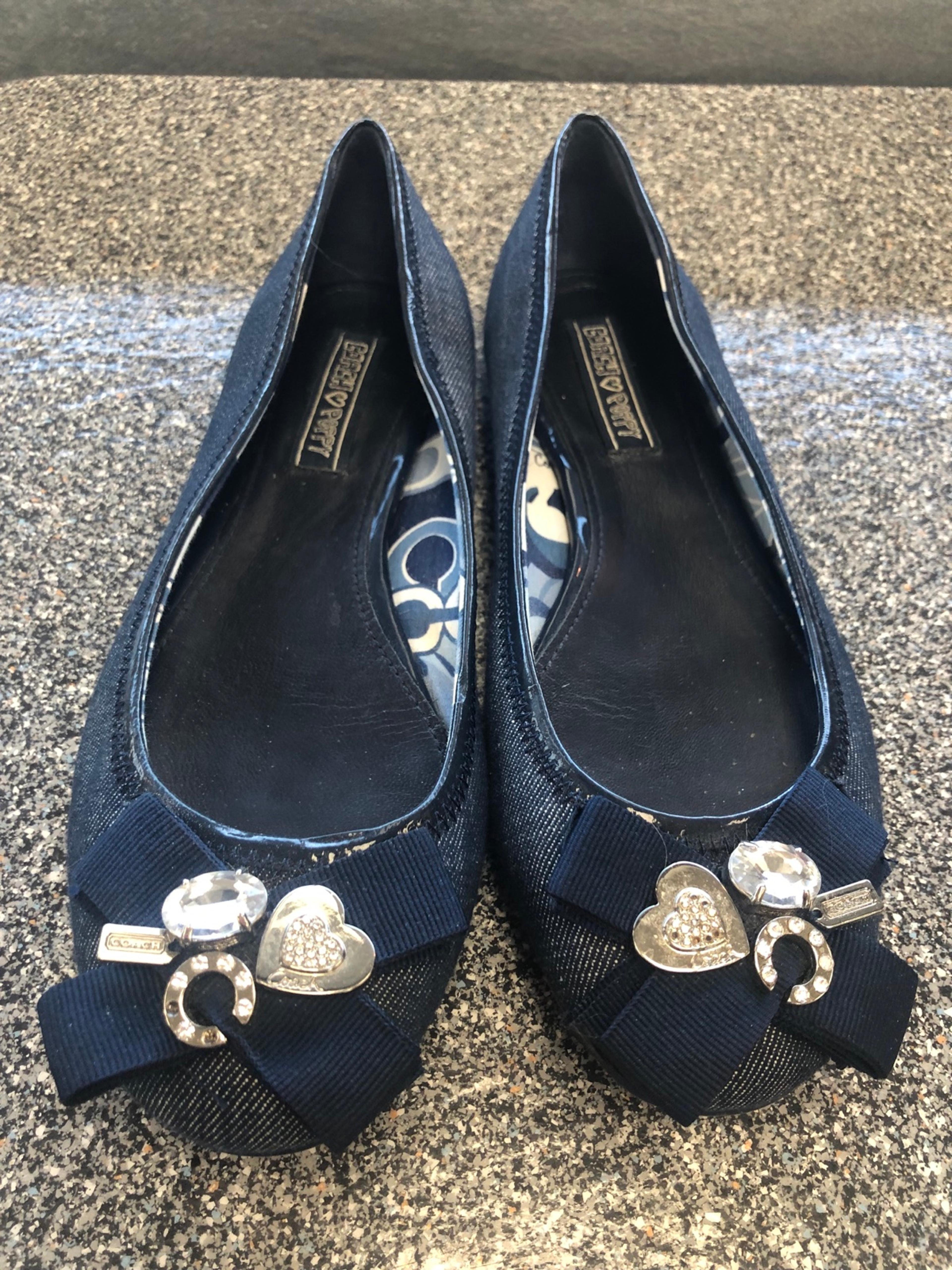 Blue coach flats Clearance