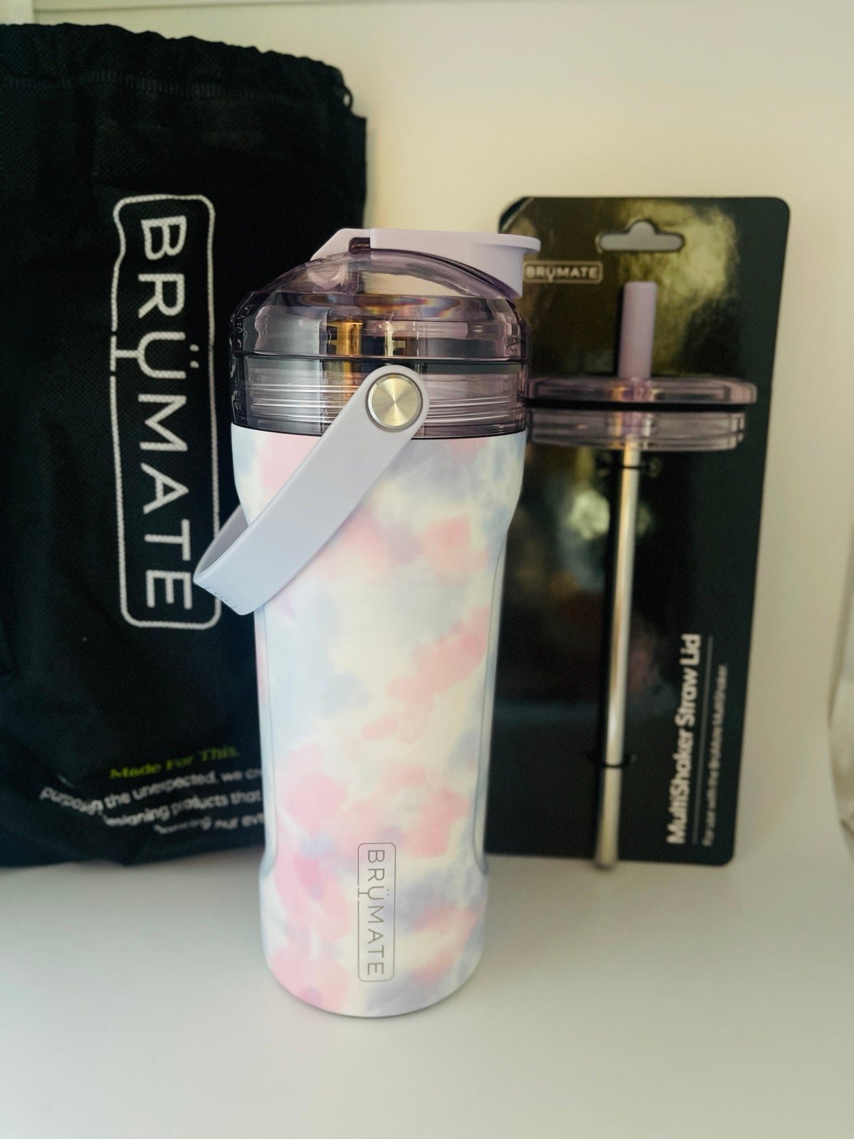 New Brumate Daydream Emily Fauver Multishaker with matching daydream straw lid