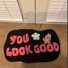 You Look Good Bath Mat Black Bathroom Rugs Cute Funny Bathroom Decor Door Mat