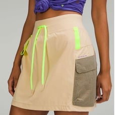 Lululemon Women's Multi Pocket HR Hiking Skirt 2 Prosecco Carabiner Loop Stretch