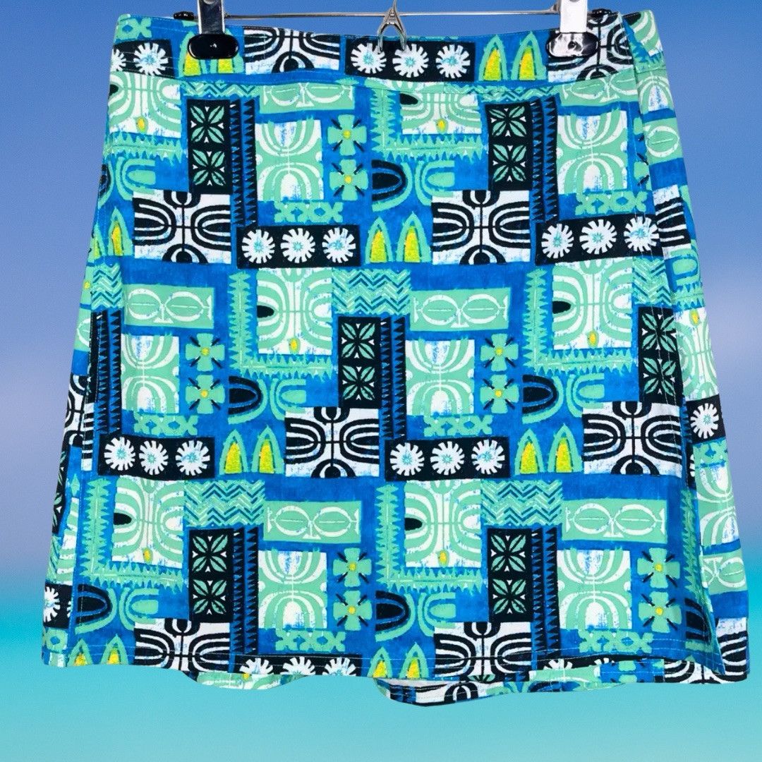 Ripskirt Hawaii Mini Wrap Skirt Women Medium Multicolor Artsy Tropical Beach