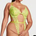 VS Lingerie Ziggy Glam Floral Lace Victorias Secret Strappy Teddy LARGE L
