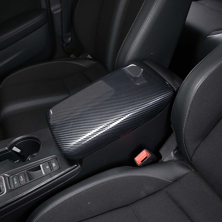 New Carbon Fiber Look Center Console Armrest Box Cover For 2022-2023 Honda Civic KZS5AiyLL