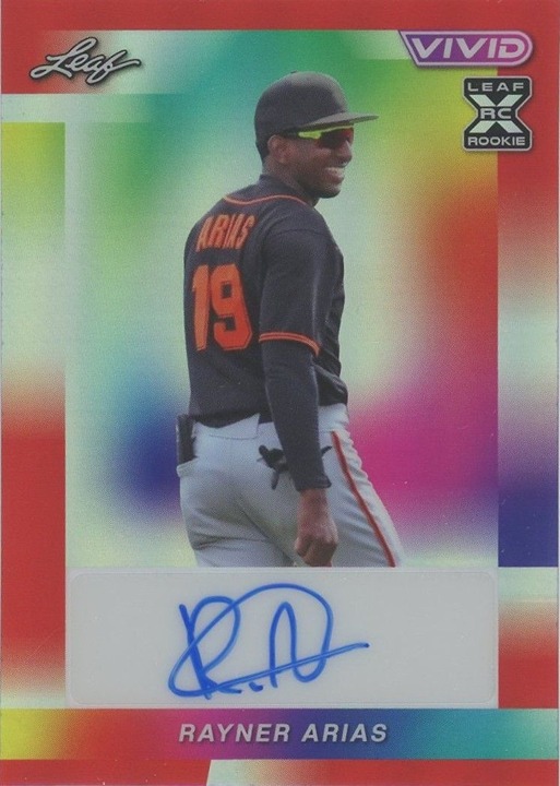 Rayner Arias 2024 Leaf Vivid Red Auto XRC #5/8 #BA-RA1