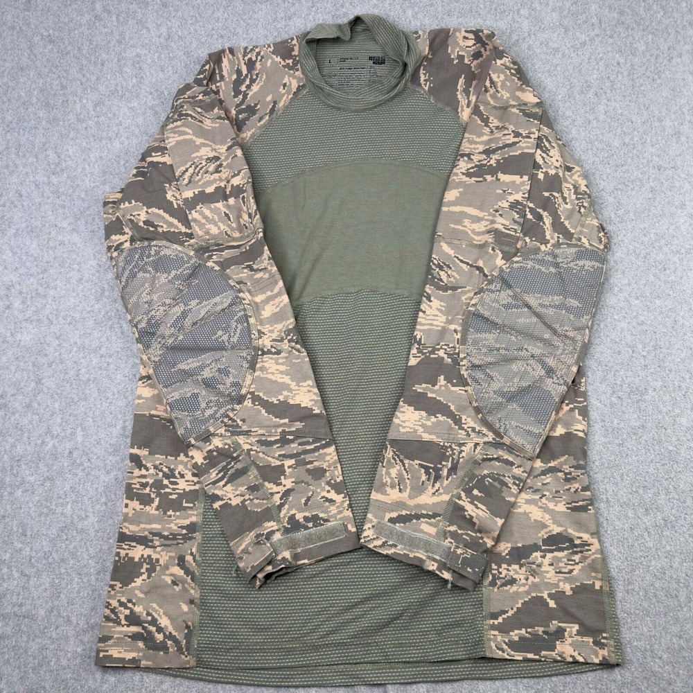 Mas Sif Men's Size L Combat ABU Tactical Padded Combat Shirt Camo USAF FR