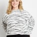 2X Zebra Sherpa Pullover Sweater Mock Ne