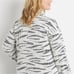 2X Zebra Sherpa Pullover Sweater Mock Ne