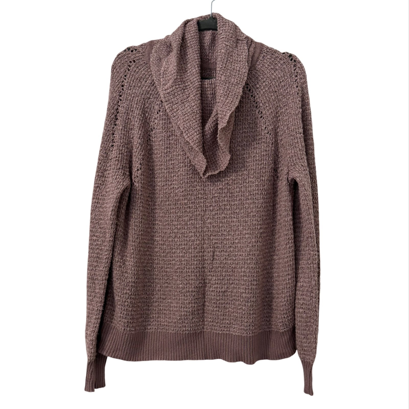 Free People Muave Cowl Neck Sweater Knit Long Sleeve Size XS Oversized Boho