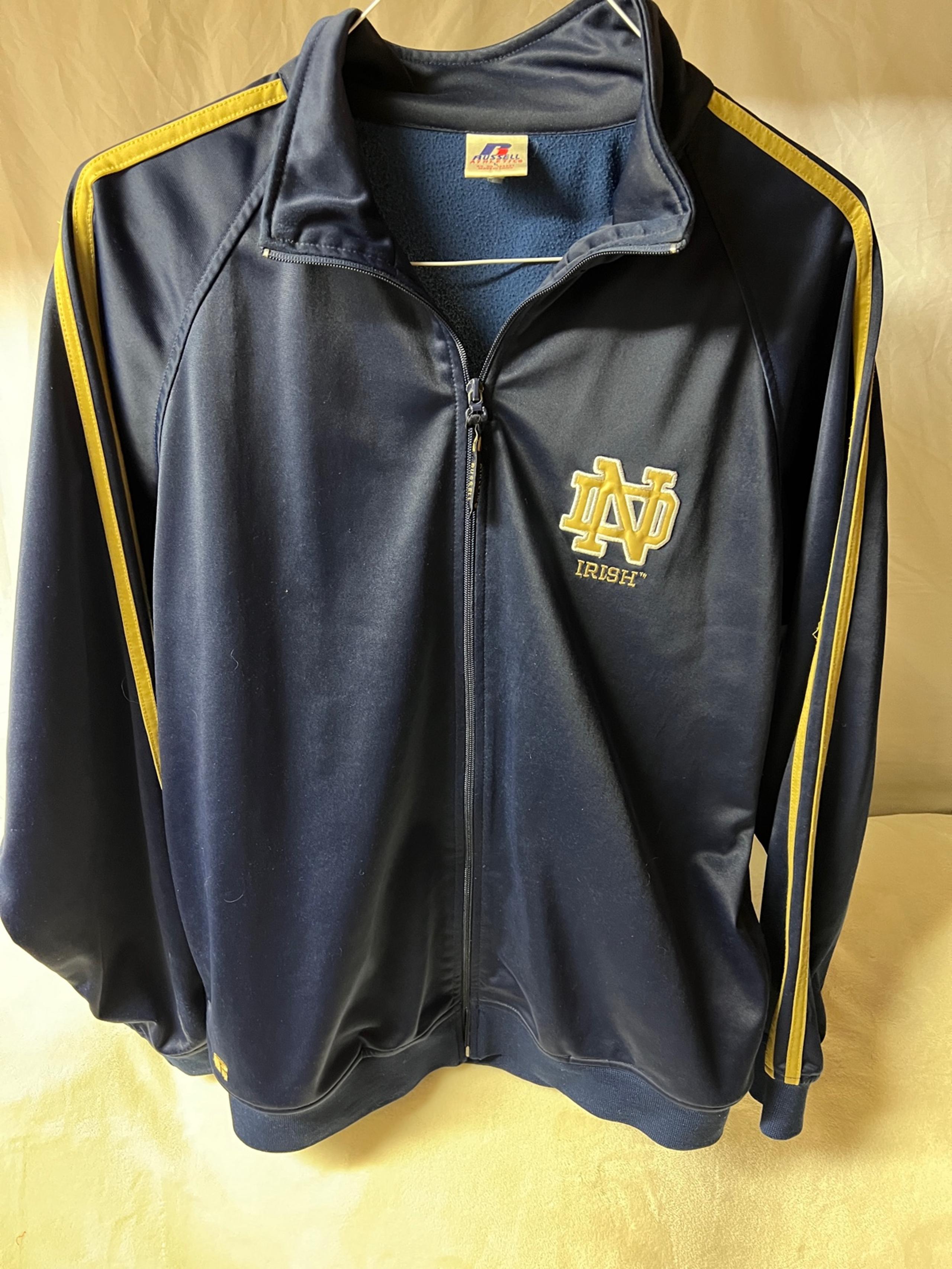 Notre Dame Fighting Irish Russell Athletic Blue/gold Men’s Sz Large Track jacket