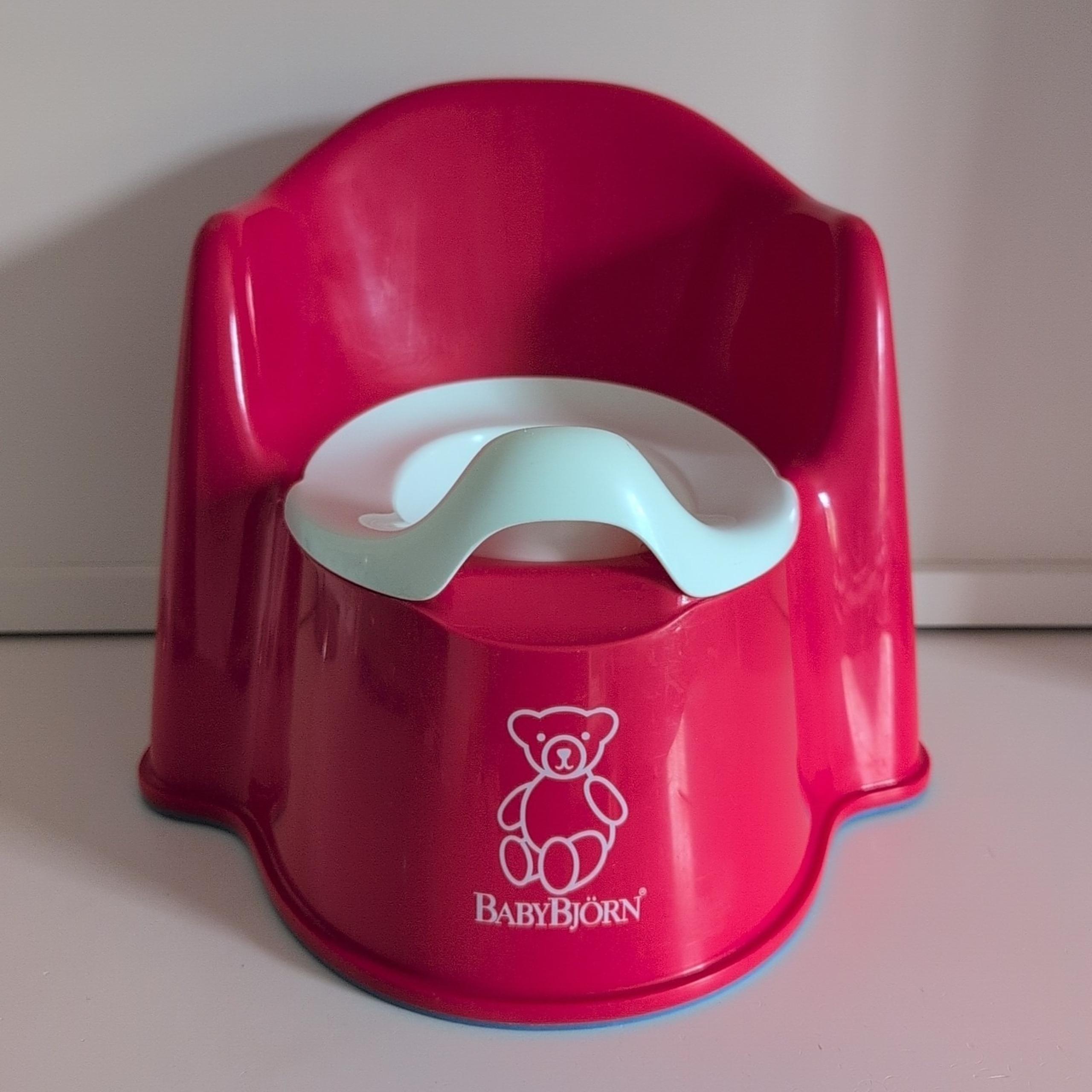 Baby Bjorn Potty Chair w/ High Backrest in Red, Non-Skid w/ Removable Pot