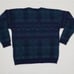 Vintage Reed St. James Loafers Turquoise Blue Plaid Printed Knit Sweater XL