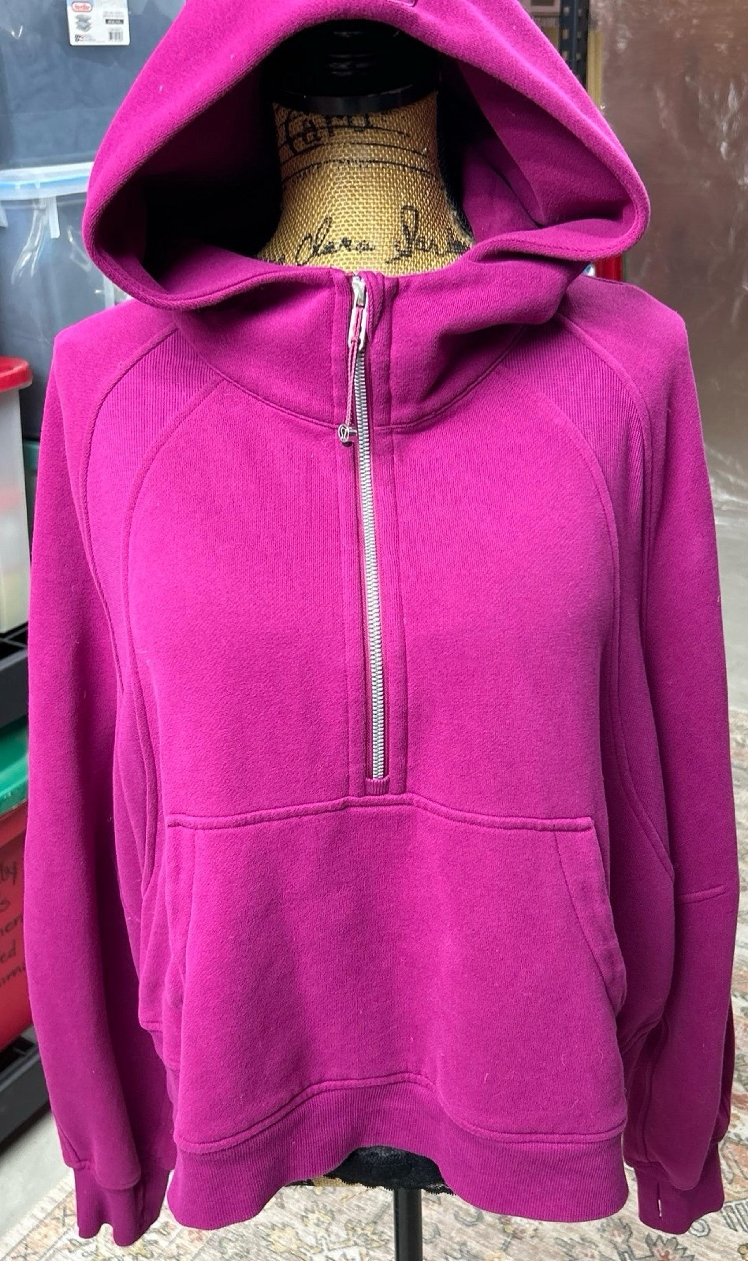 Lululemon Oversized Scuba Fleece 1/2 Zip Sweatshirt Ripened Raspberry Sz XL/XXL