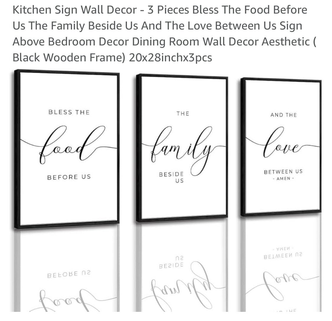 3 Piece Black and White Framed Wall Decor