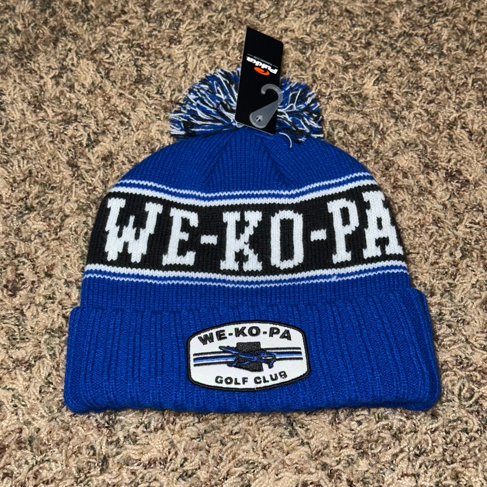 New Men's Pukka Headwear Winter Knit Royal Blue Golf Hat WE-KO-PA Golf Club