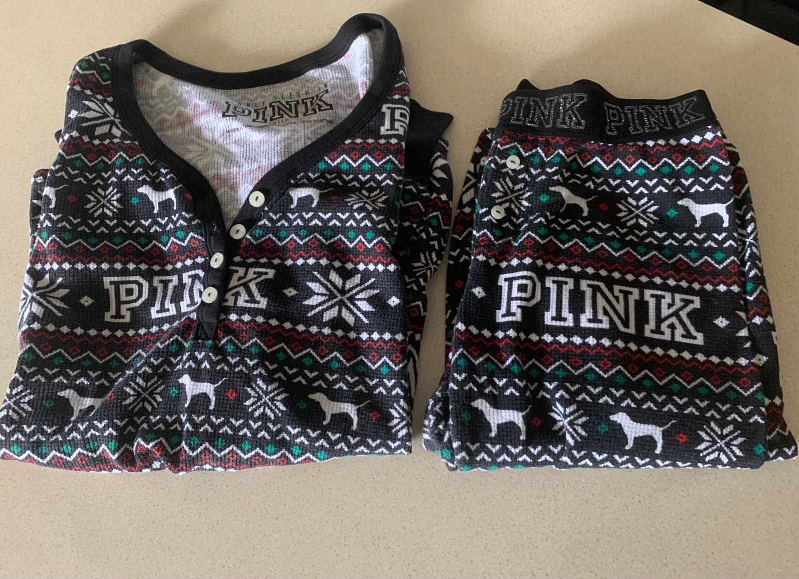 Victoria's Secret Pink Fair Isle Pajamas XS