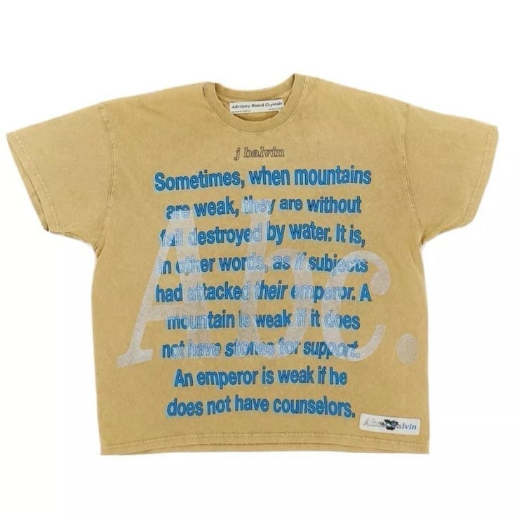 J Balvin x ABC Mountain Sand Shirt Size Large NEW!!