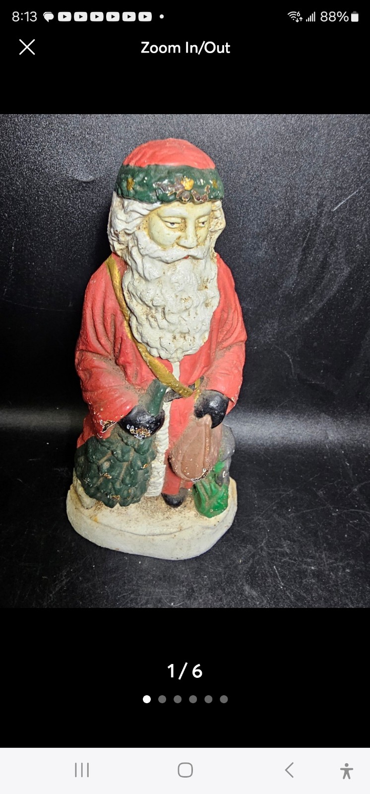 Vintage cast iron Santa doorstop