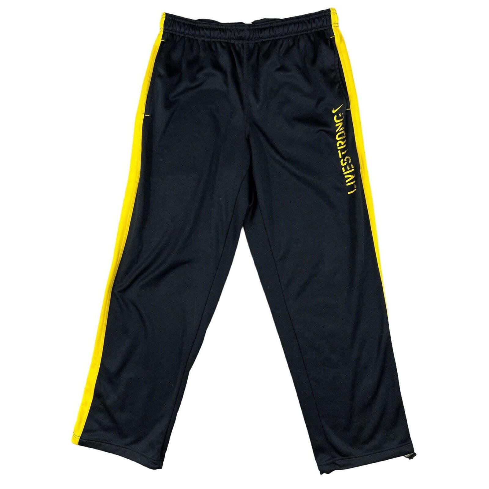 Nike Therma-Fit Live Strong Black Yellow Men Sweatpants Sz L