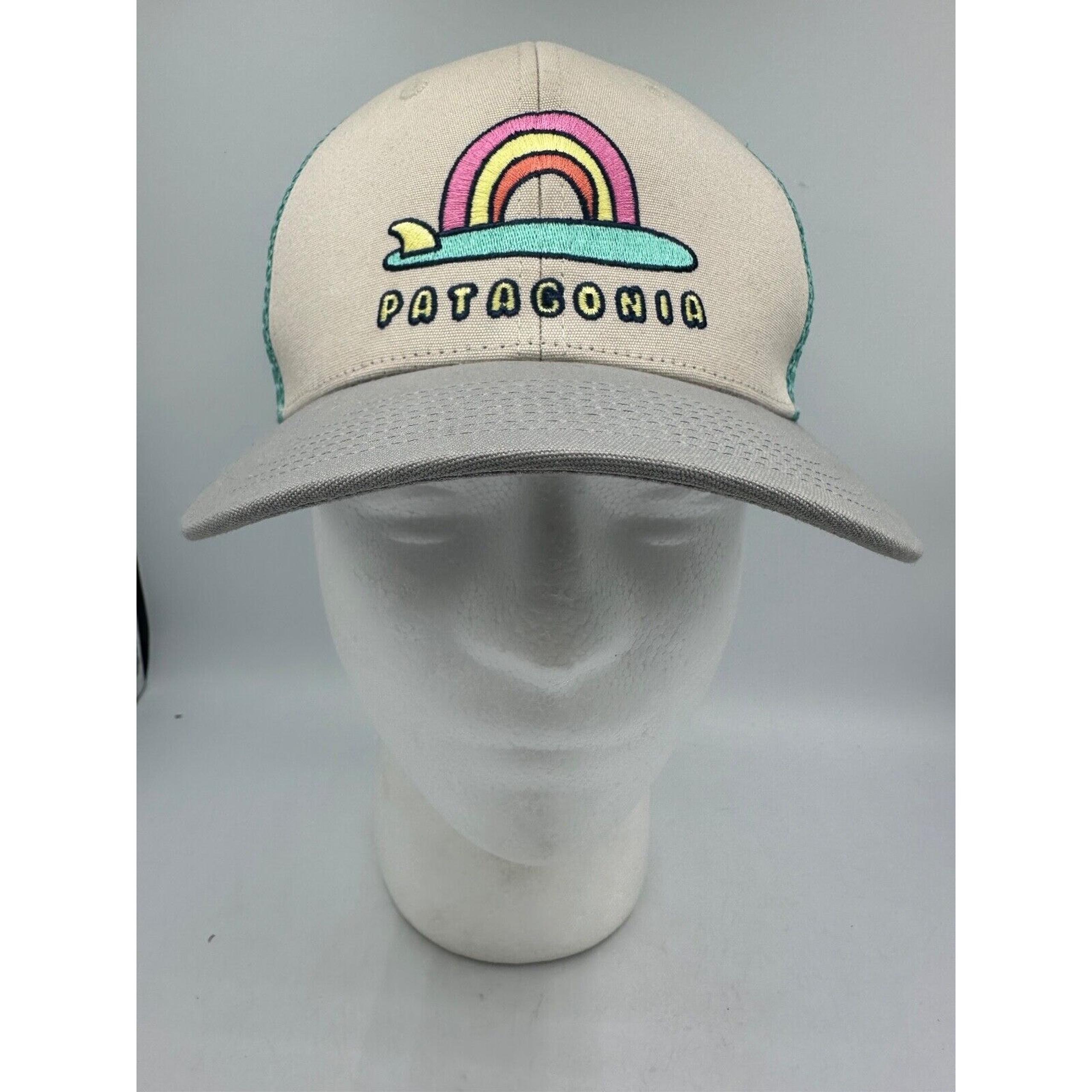 Hat Women's Rainbow Surfboard Embroidered aqua gray adjustable - Patagonia