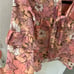Koko + Mason floral pink shimmer ruffle blouse Medium long sleeve bow tie