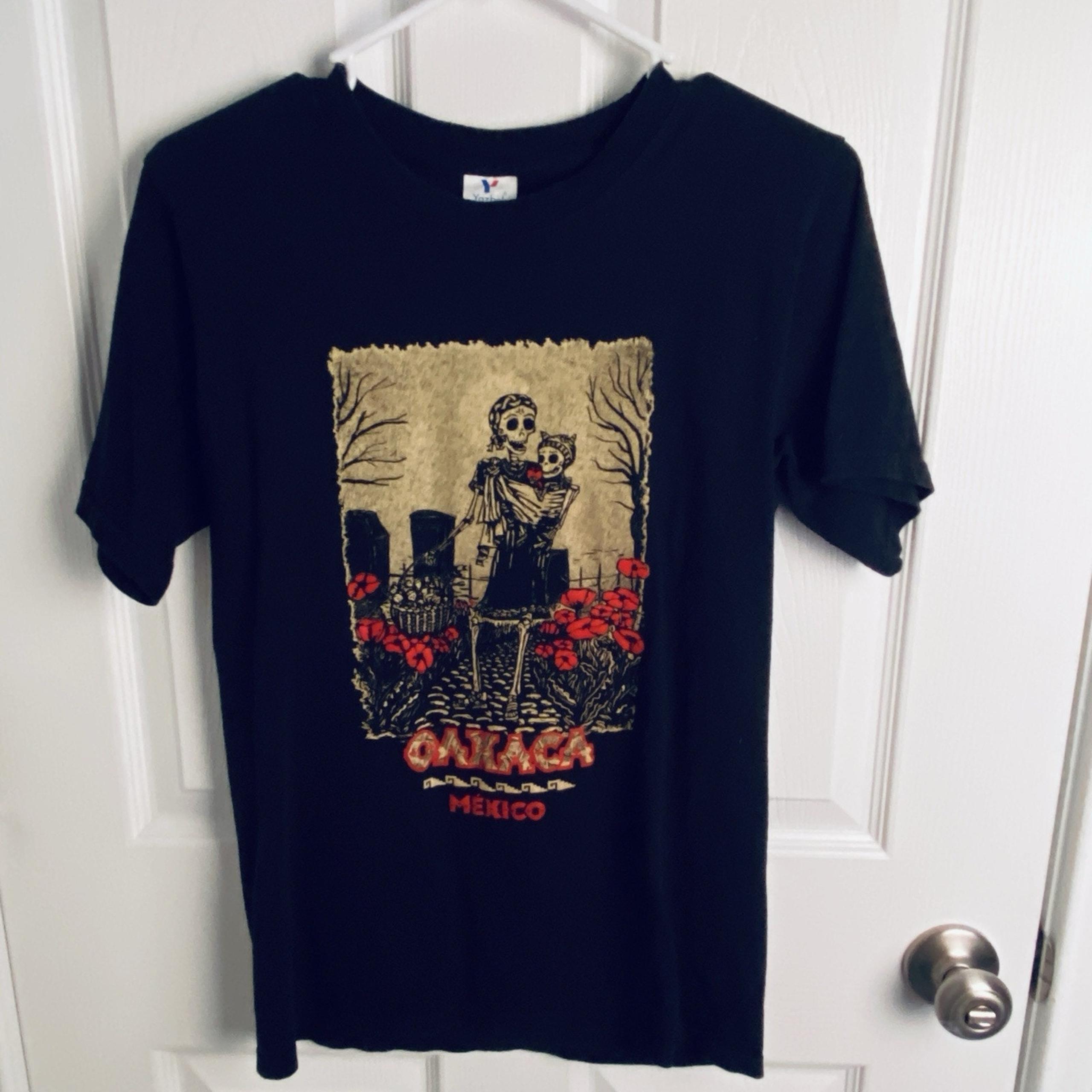 Vtg Oaxaca Skeleton Shirt Skull Mexico Cinco De Mayo Fiesta Day Of The Dead